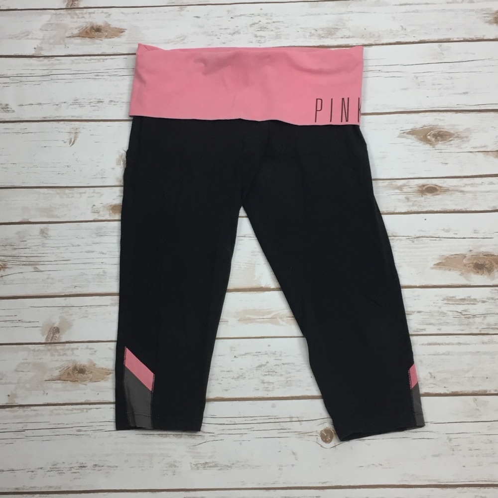 ❗️PINK VS Pink Accent Yoga Crops szS